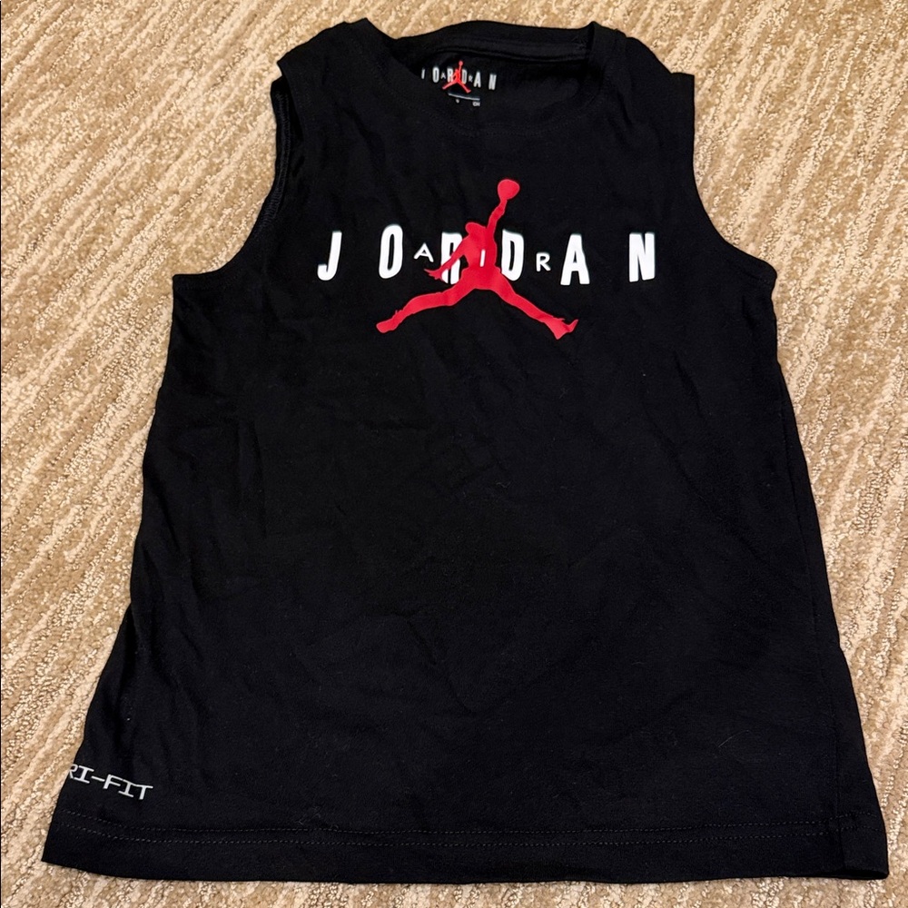 Jordan Boys Black Sleeveless Shirt